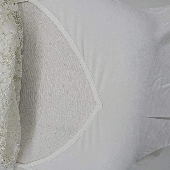 Abercrombie & Fitch Womens White Floral lace Sheer Top With Removable Liner S - Picture 8 of 16